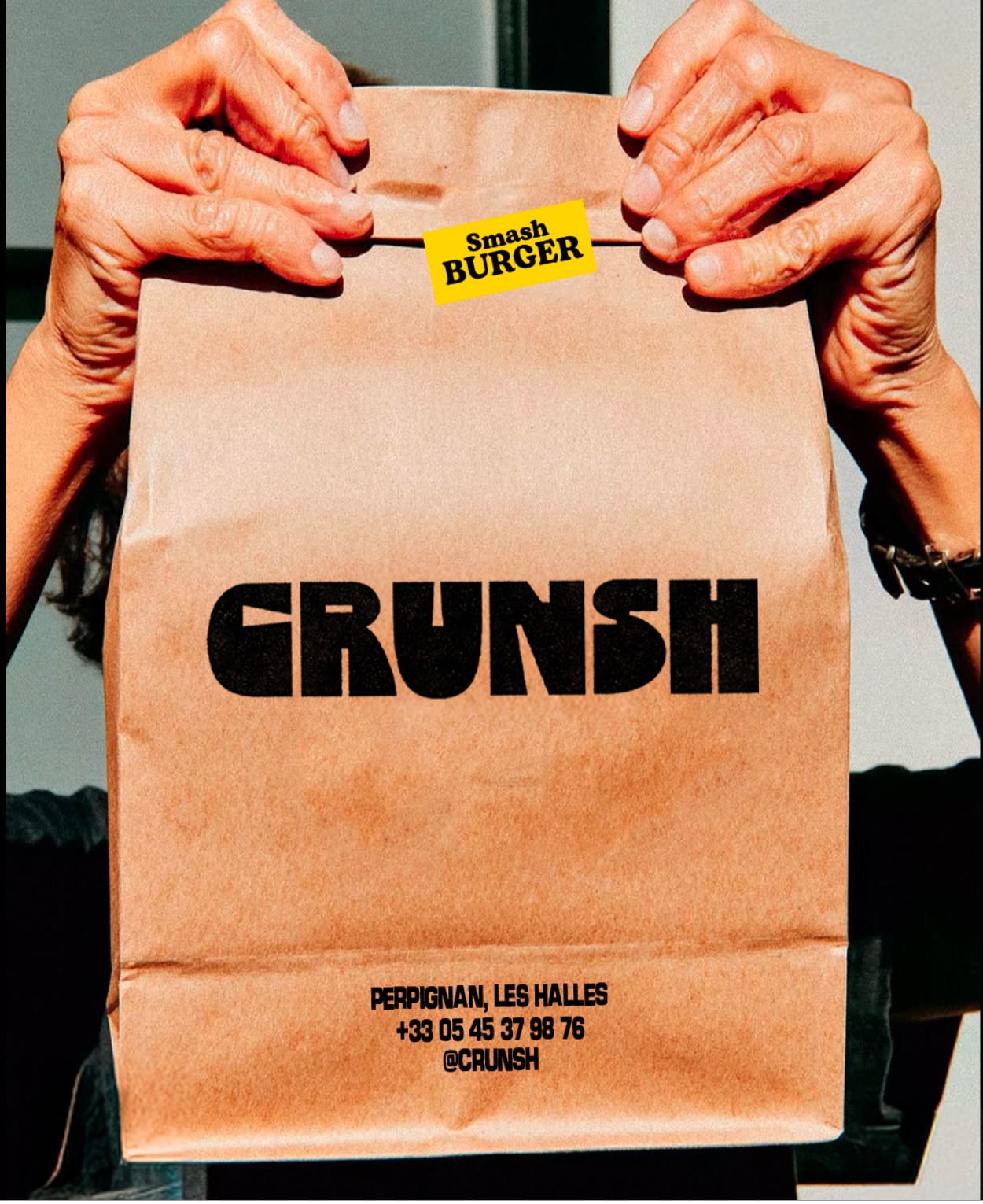 Sac kraft Crunsh à emporter, Les Halles Perpignan